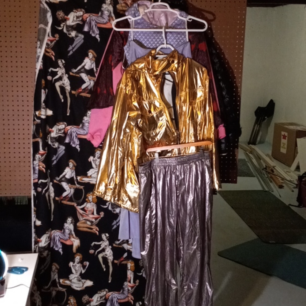 Gold jacket and silver pants